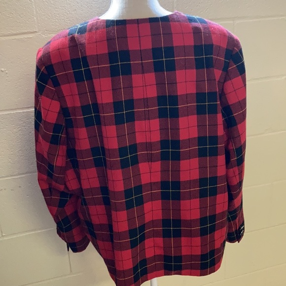 Vintage Maggie Barnes Red Plaid Jacket - Picture 5 of 8